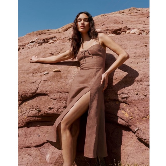 Reformation Dresses & Skirts - Reformation Joyce Linen Dress in Rye Color